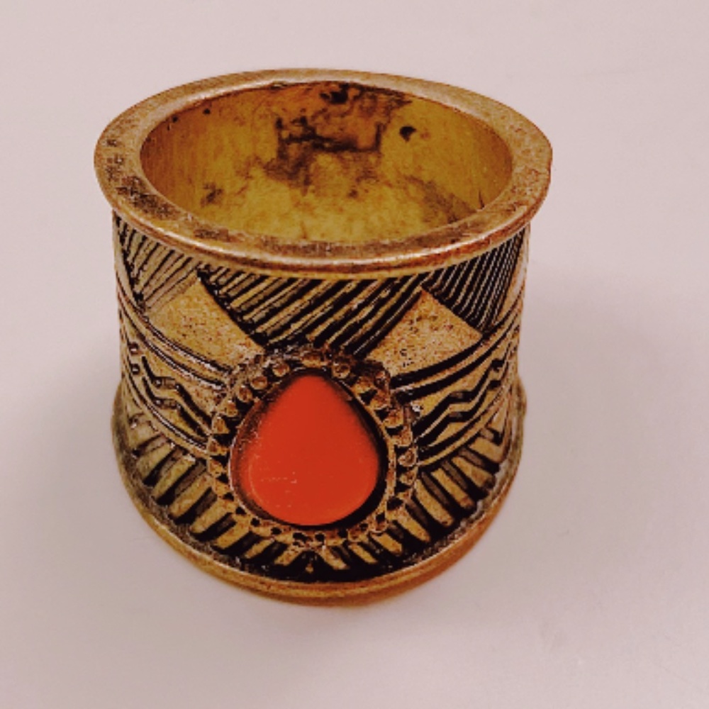 VINTAGE Red, Silver Statement Ring